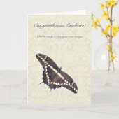 Giant Swallowtail Afstuderen creditcard Kaart (Gele Bloem)