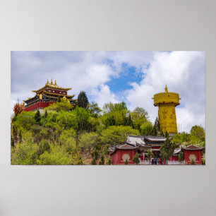Giant tibetan gebed wiel Shangri-la-Yunnan Poster