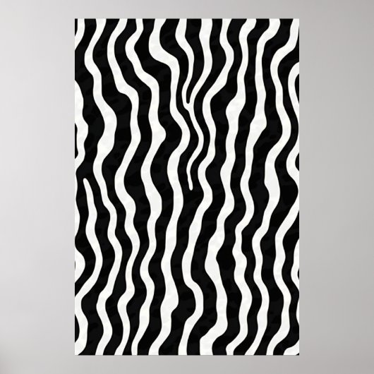 Giant Wavy Zebra Print Graphic Poster (Voorkant)