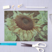 Giant Yellow Sunflower Brown Texture Decoupage Tissuepapier (Craft)