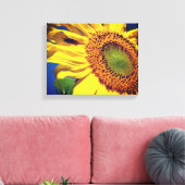 Giant Yellow Sunflower en Insect Friend Canvas Afdruk (Insitu (Woonkamer))