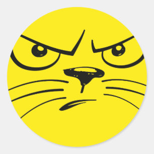 Giante boze kat ronde sticker