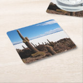 Giante cactus op het onderzetter Salar de Uyuni (Schuin)