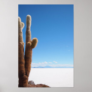 Giante cactus op het poster Salar de Uyuni