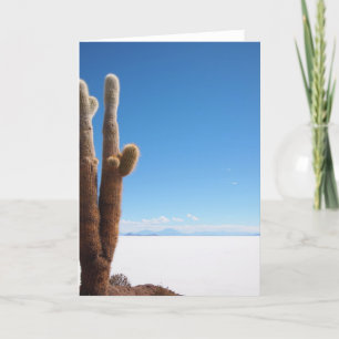 Giante cactus op het wenskaart Salar de Uyuni Kaart