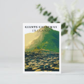 Giants Causeway, Antrim Ireland Retro Style Briefkaart (Staand voorkant)