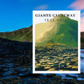 Giants Causeway, Antrim Ireland Retro Style Briefkaart