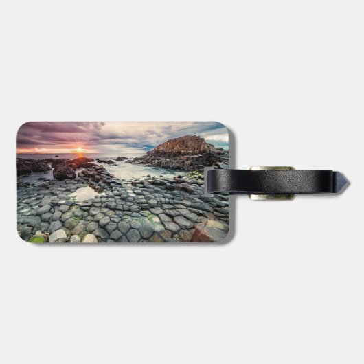 Giant's Causeway Ierland gestileerd Bagagelabel (Achterkant horizontaal)