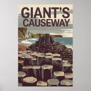 Giant's Causeway Ierland Illustratie Reis Kunst Poster