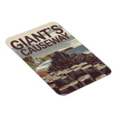 Giant's Causeway Ierland Illustratie Reiskunst Magneet (Rechterzijde)