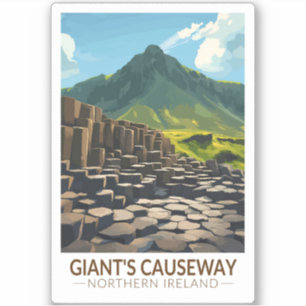 Giant's Causeway Noord-Ierland Illustratie Sticker