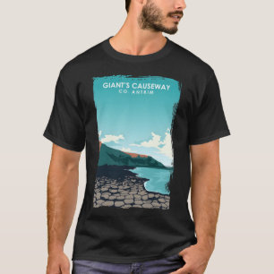 Giant's Causeway Noord-Ierland Retro Travel Pos T-shirt