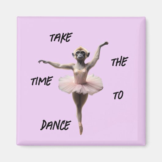 Gibbon balletdanser in een tutu, magneet (Voorkant)