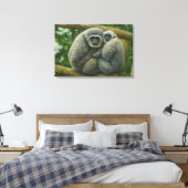 Gibbon Companions - Emotioneel wildlifeportret Canvas Afdruk (Insitu (Slaapkamer))