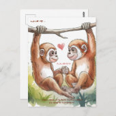 Gibbon Valentijns Briefkaart (Voorkant / Achterkant)