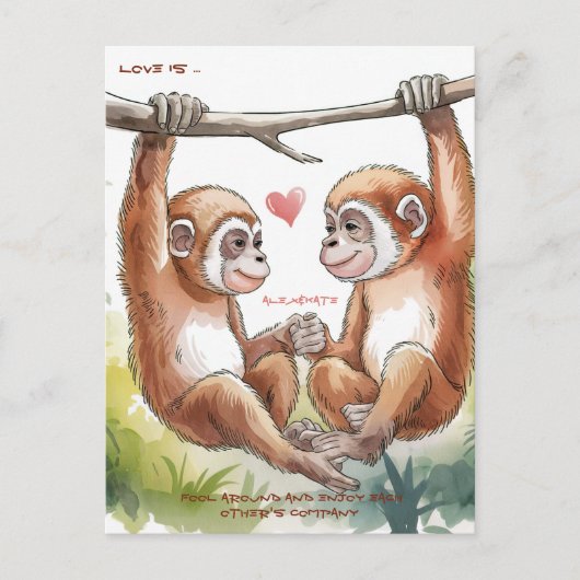 Gibbon Valentijns Briefkaart (Voorkant)