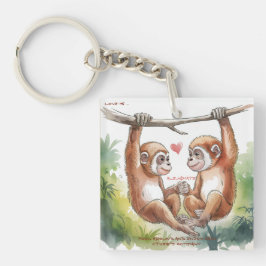Gibbon Valentijns Sleutelhanger