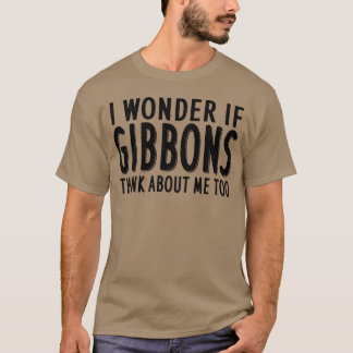 Gibbon Zeggende Aap Hylobatidae Dieren Motief ret T-shirt
