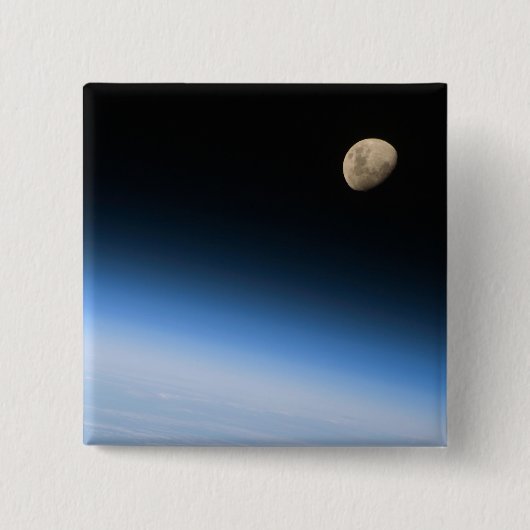 Gibbous Moon van de ruimtefoto van Orbit Vierkante Button 5,1 Cm (Voorkant)