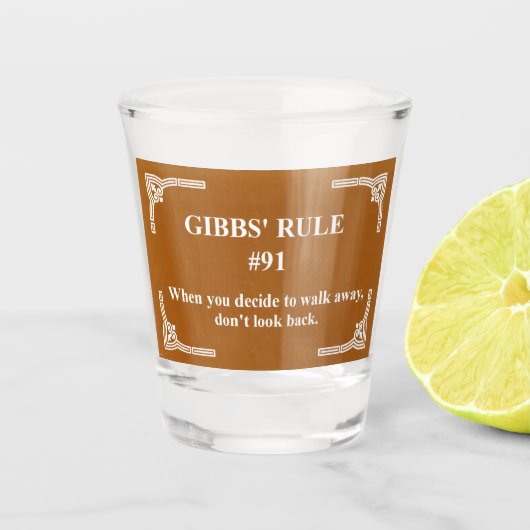Gibbs' regel 91 shot glas (Voorkant)