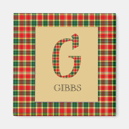 Gibbs Tartan Monogram G Magneet
