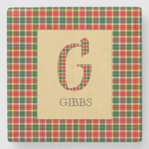 Gibbs Tartan Monogram G Stenen Onderzetter