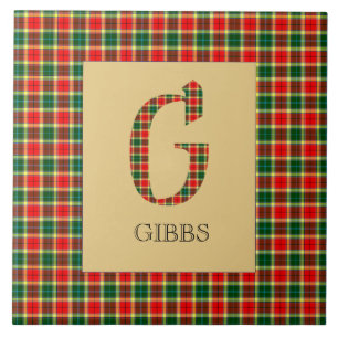 Gibbs Tartan Monogram G Tegeltje