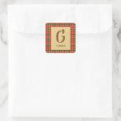 Gibbs Tartan Monogram G Vierkante Sticker (Tas)