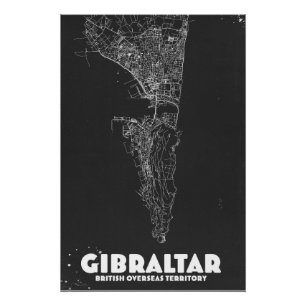 Gibraltar Antieke Kaart Perfect Poster