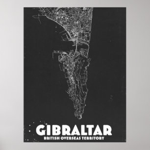 Gibraltar Antieke Kaart Poster