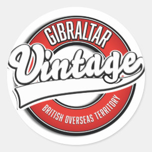 Gibraltar Brits overzees territorium logo Ronde Sticker
