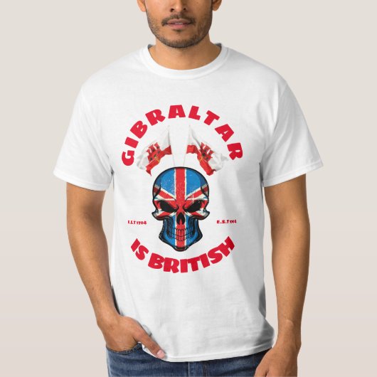 Gibraltar est britannique 1704 Scull T-Shirt (Devant)