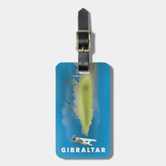 Gibraltar-kaart Bagagelabel (Voorkant verticaal)
