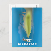 Gibraltar-kaart Briefkaart (Voorkant / Achterkant)