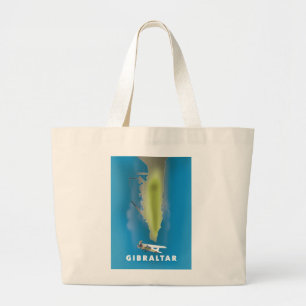 Gibraltar Kaart Grote Tote Bag