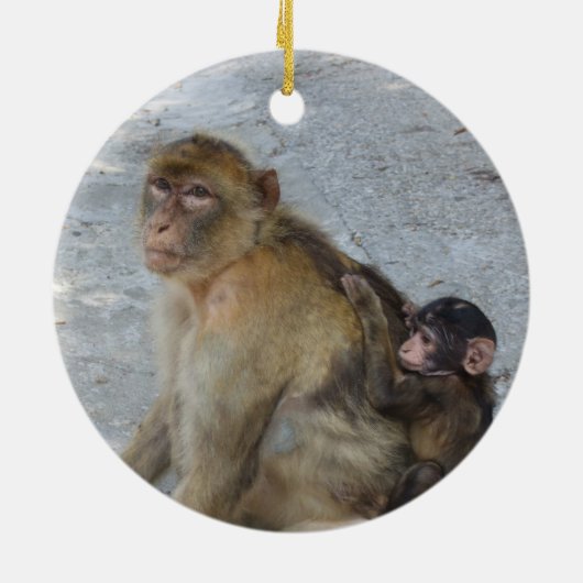 Gibraltar Monkey-versiering Keramisch Ornament (Achterkant)