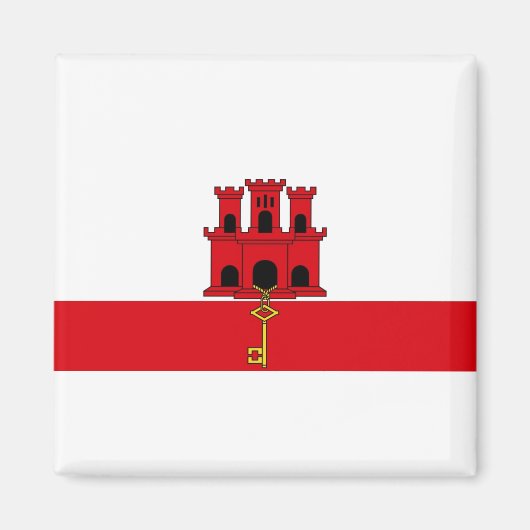 Gibraltar Nationale Wereldvlag Magneet (Voorkant)