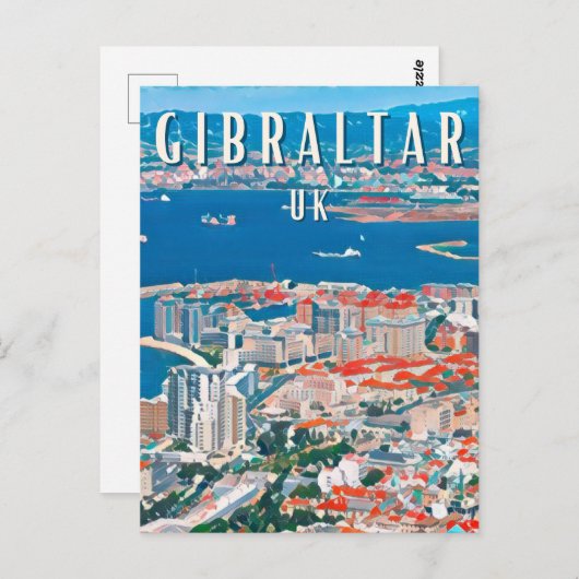 Gibraltar, rotsstad en kliffen briefkaart (Voorkant / Achterkant)