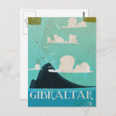 Gibraltar vintage-poster briefkaart (Voorkant / Achterkant)