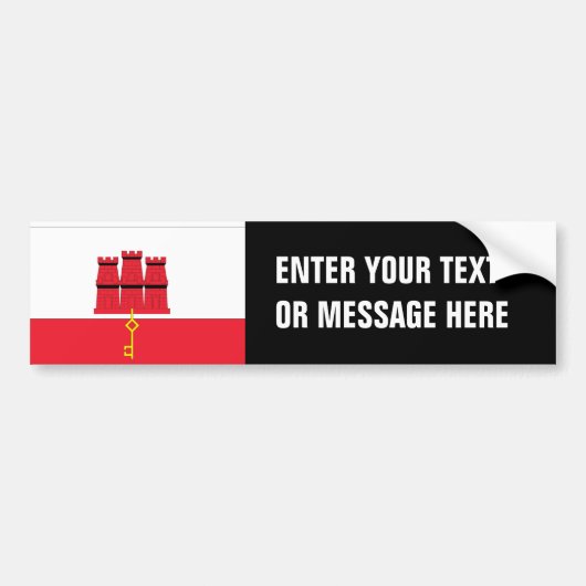 Gibraltar-vlag Bumpersticker (Voorkant)