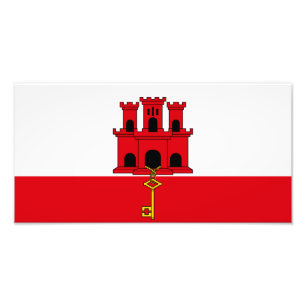 Gibraltar Vlag Foto Afdruk