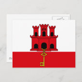 Gibraltar vlag GI Briefkaart (Voorkant / Achterkant)
