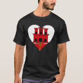 Gibraltar Vlag Hart Gibraltar Liefde Gibraltar T-shirt (Voorkant)