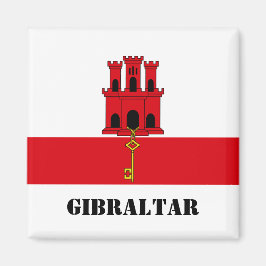 Gibraltar Vlag met tekst Gibraltar Magneet