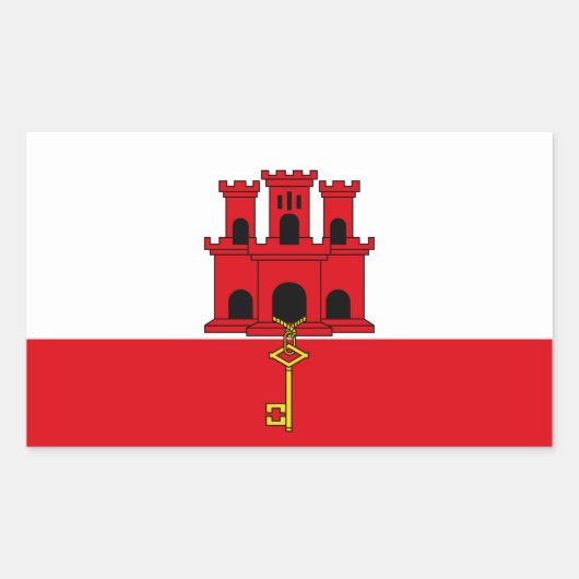 Gibraltar-vlag Rechthoekige Sticker (Voorkant)