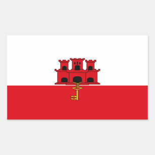 Gibraltar Vlag Rechthoekige Sticker