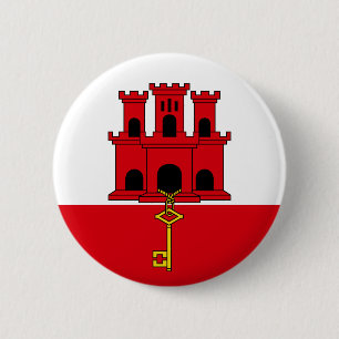 Gibraltar Vlag Ronde Button 5,7 Cm