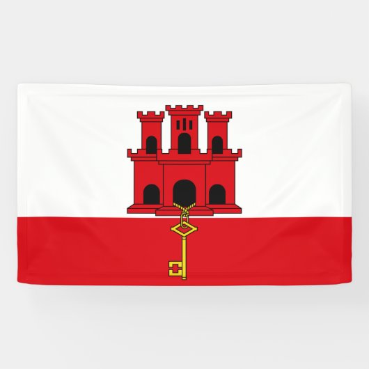 Gibraltar-vlag Spandoek (Horizontaal)