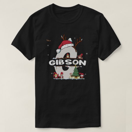 Gibson Christmasw Gibson Name for grappige Xmas T-shirt (Design voorkant)