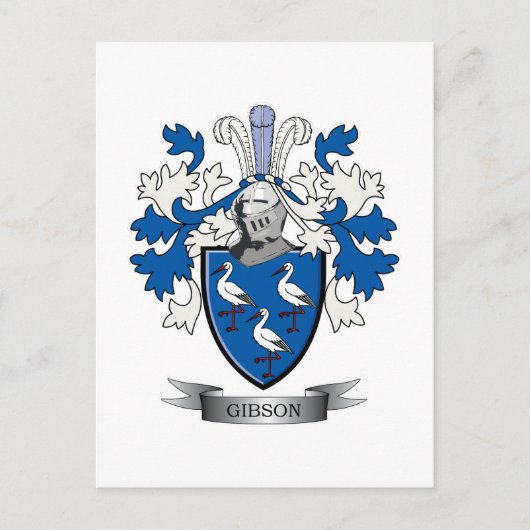 Gibson Family Crest Coat of Arms Briefkaart (Voorkant)